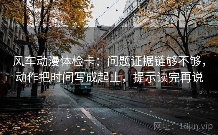 风车动漫体检卡：问题证据链够不够，动作把时间写成起止，提示读完再说